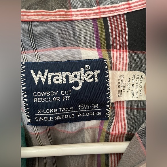 EUC Vintage Wrangler cowboy cut snap western pearl button shirt - Picture 3 of 6